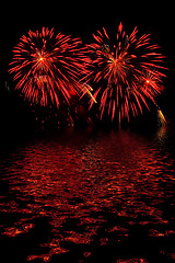 Image showing Fireworks on Water