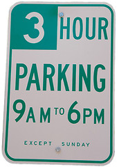 Image showing Three Hour Parking