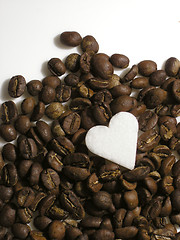 Image showing roasted coffee and suger