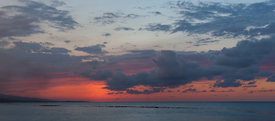 Image showing beautiful sunset at the beach