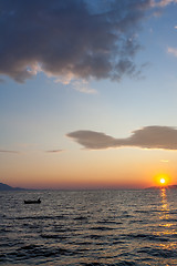 Image showing beautiful sunset at the sea