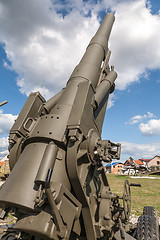 Image showing Old weapons - anti-aircraft guns, after war in Croatia