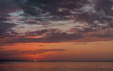 Image showing beautiful sunset at the beach