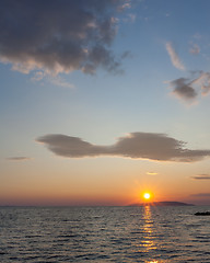 Image showing beautiful sunset at the sea