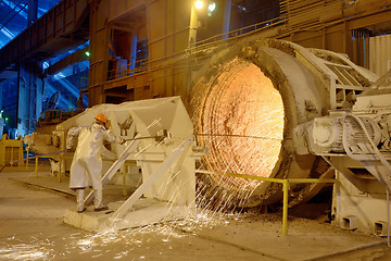 Image showing Clean Ladle of molten steel