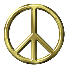 Image showing 3D Golden Peace Symbol