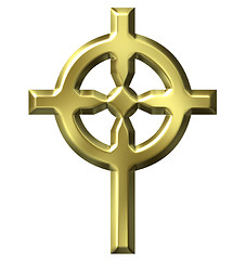 Image showing 3D Golden Celtic Cross