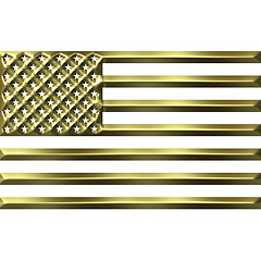 Image showing 3D Golden USA Flag