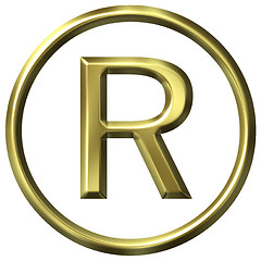 Image showing 3D Golden Registered Symbol