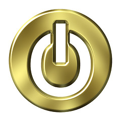 Image showing 3D Golden Power Button