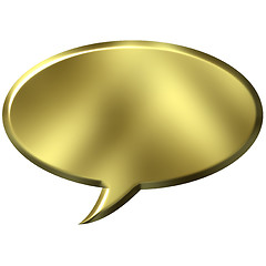 Image showing 3D Golden Speech Bubble