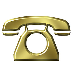 Image showing 3D Golden Telephone