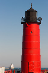 Image showing Milwaukee Pierhead Lighthouse Lake Michigan Breakwater Light Nau