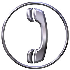 Image showing 3D Silver Telephone Sign
