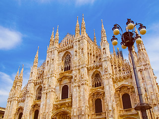 Image showing Retro look Milan cathedral