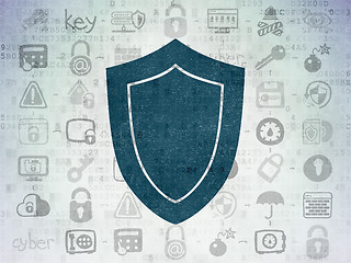 Image showing Safety concept: Shield on Digital Paper background