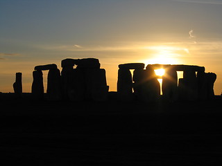 Image showing Stonehenge at sunset