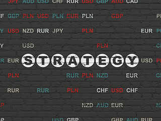 Image showing Business concept: Strategy on wall background