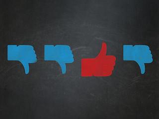 Image showing Social network concept: thumb up icon on School Board background