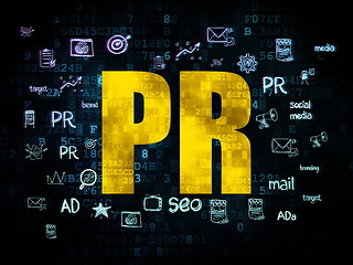 Image showing Marketing concept: PR on Digital background