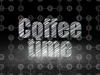 Image showing Time concept: Coffee Time in grunge dark room