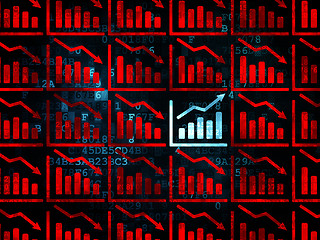 Image showing Finance concept: growth graph icon on Digital background