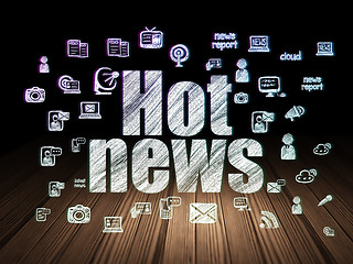 Image showing News concept: Hot News in grunge dark room