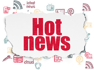 Image showing News concept: Hot News on Torn Paper background