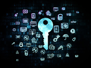 Image showing Protection concept: Key on Digital background