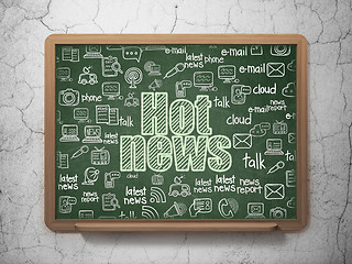 Image showing News concept: Hot News on School Board background