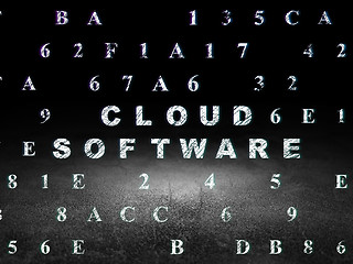 Image showing Cloud technology concept: Cloud Software in grunge dark room