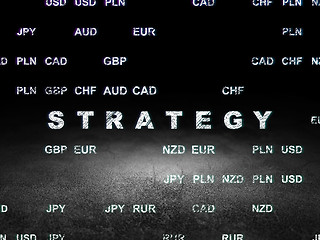 Image showing Business concept: Strategy in grunge dark room