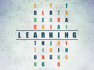 Image showing Education concept: word Learning in solving Crossword Puzzle