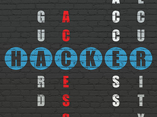 Image showing Security concept: word Hacker in solving Crossword Puzzle