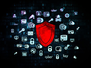 Image showing Protection concept: Shield on Digital background