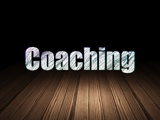 Image showing Education concept: Coaching in grunge dark room