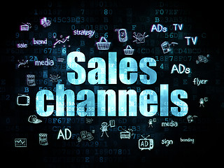 Image showing Advertising concept: Sales Channels on Digital background