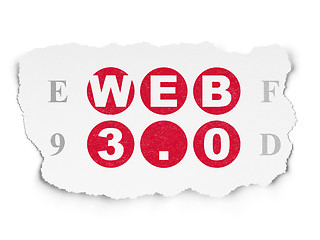 Image showing Web design concept: Web 3.0 on Torn Paper background