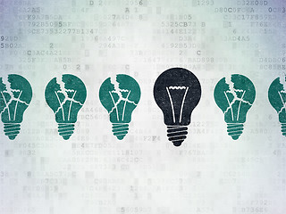 Image showing Business concept: light bulb icon on Digital Paper background