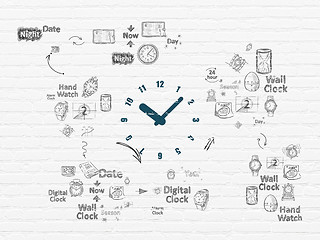 Image showing Time concept: Clock on wall background