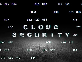 Image showing Protection concept: Cloud Security in grunge dark room