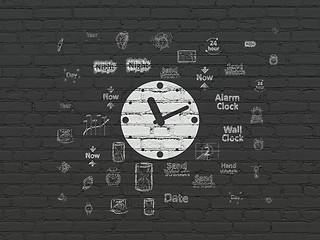 Image showing Timeline concept: Clock on wall background