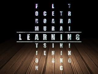 Image showing Education concept: word Learning in solving Crossword Puzzle