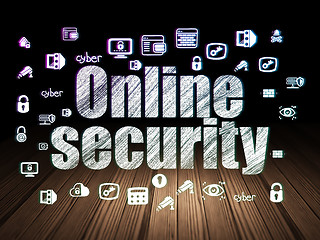 Image showing Safety concept: Online Security in grunge dark room