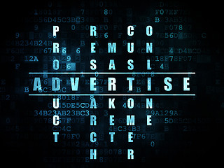 Image showing Marketing concept: word Advertise in solving Crossword Puzzle