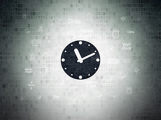 Image showing Time concept: Clock on Digital Paper background