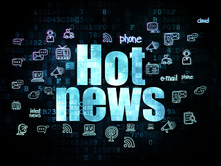 Image showing News concept: Hot News on Digital background