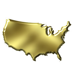 Image showing USA 3D Golden Map