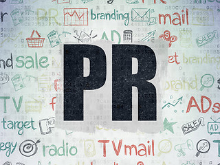 Image showing Advertising concept: PR on Digital Paper background