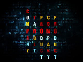 Image showing Marketing concept: word Promo in solving Crossword Puzzle